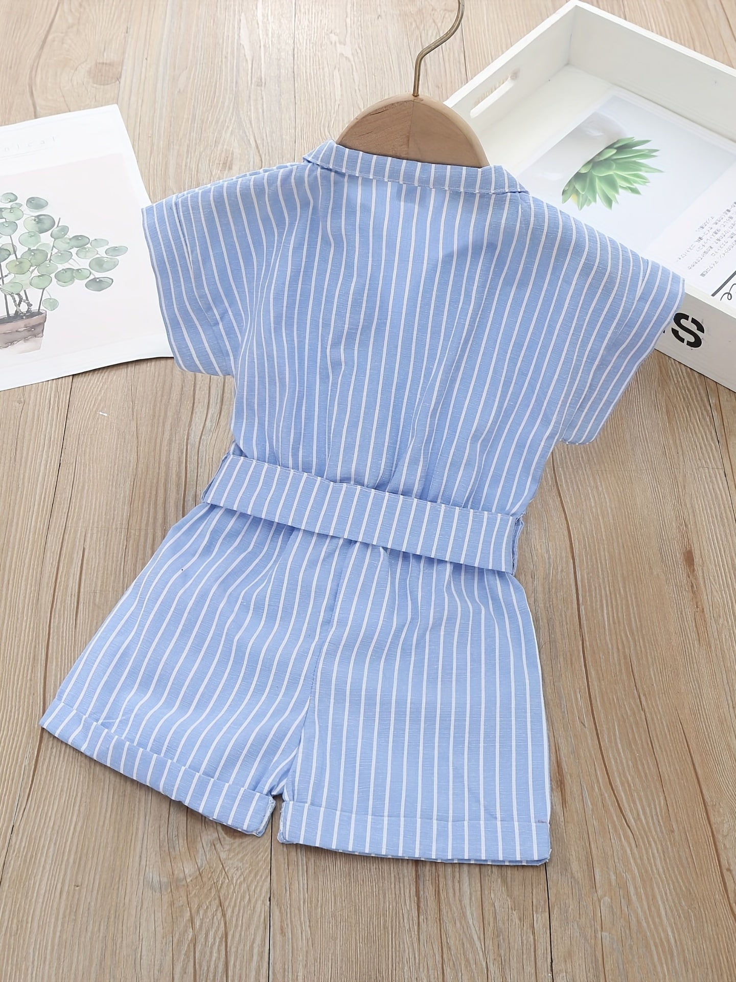 Baby Girl Striped Short Sleeve Romper