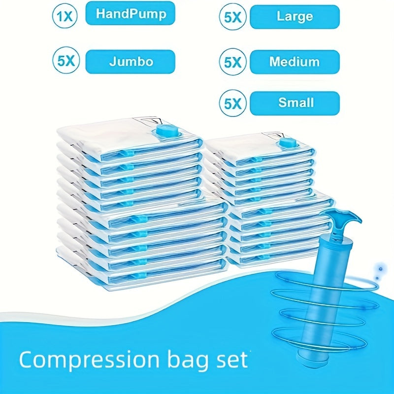 5pcs Vacuum Storage Bag for Down Jacket Quilted Travel Clothing Organizer