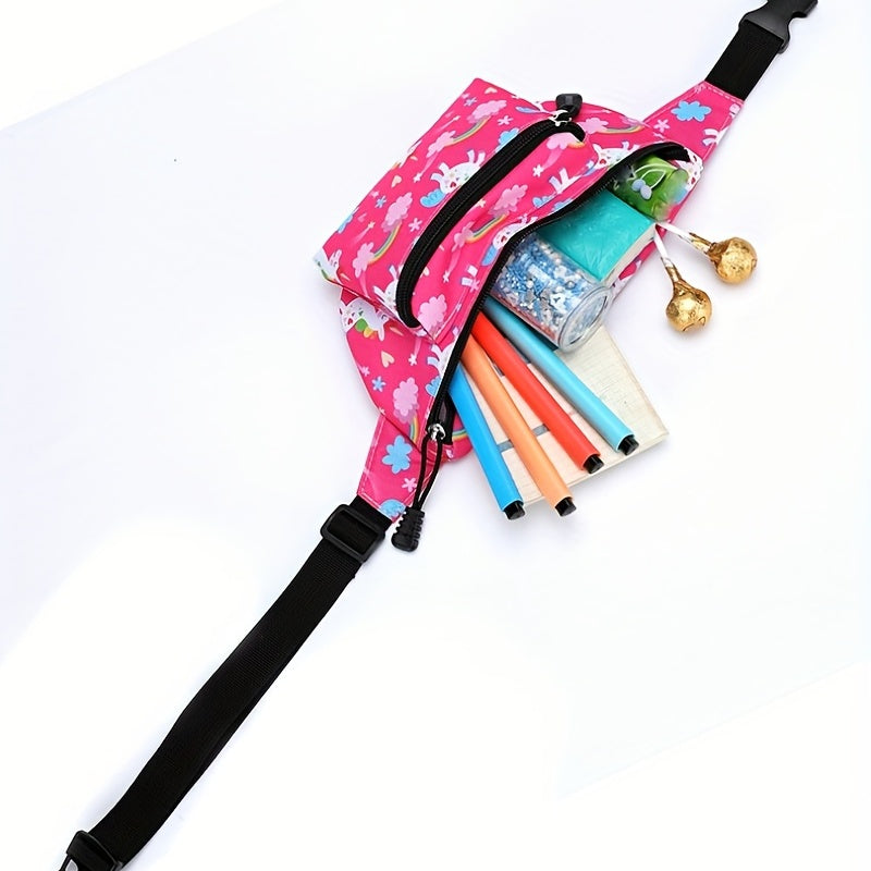 Girls Cartoon Waist Bag Adjustable Strap Fanny Bag for Sports Casual Travel