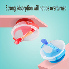 Temperature Sensitive Spoon Baby Bowl with Suction Cup