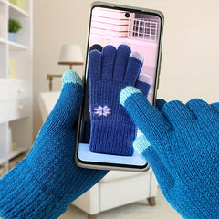 Kids' Plush Winter Split-finger Gloves, Mobile-friendly
