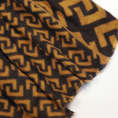 Dark Vintage Plaid Scarf Brown Geometric Print Warm Shawl