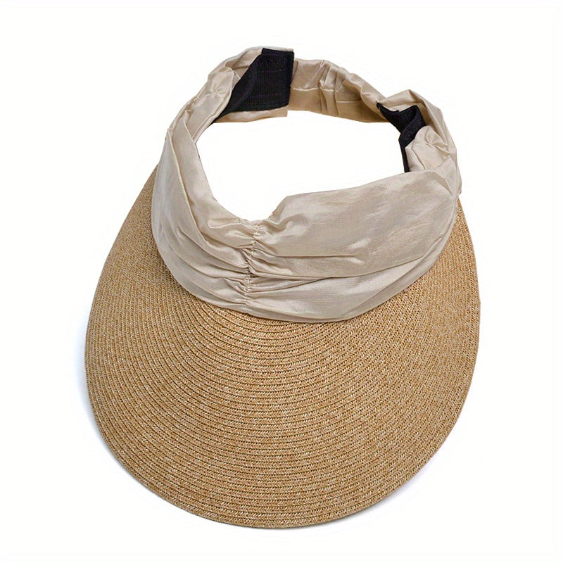 Beach Visors Wide Brim Sunshade Straw Hat Breathable Cycling Sun Hat