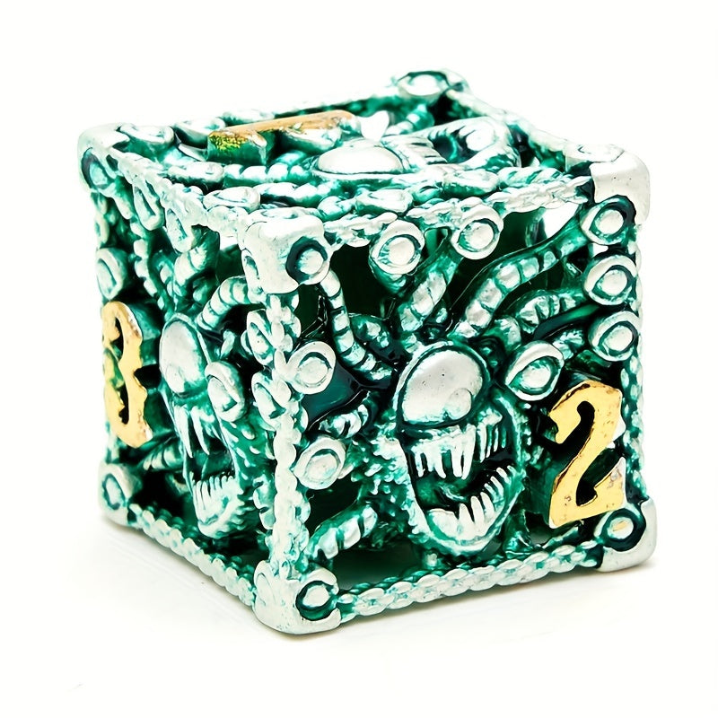 7 Eyes Strange Dice Sense Punk Style Halloween Metal Hollow Polyhedral Dice