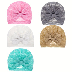 Adorable Bowknot Baby Lace Pullover Hat for Kids