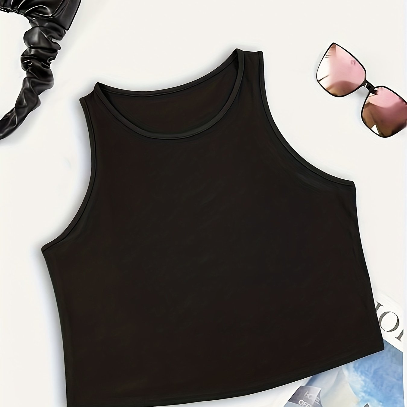 Solid Round Neck Tank Top