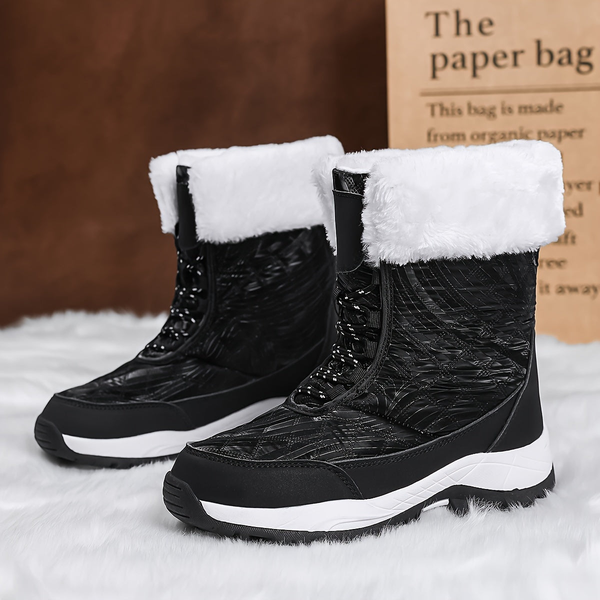 Women's Waterproof Plush Lined Snow Boots