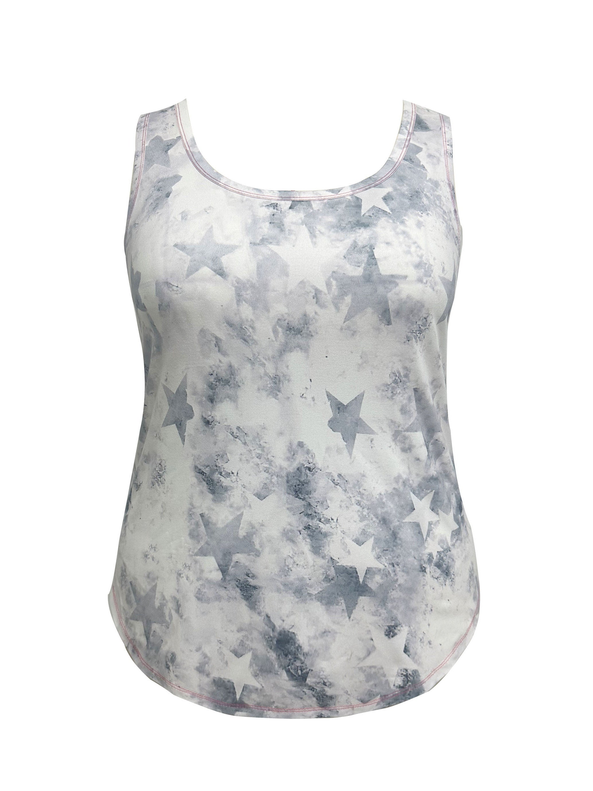 Tie Dye & Star Print Pajama Tank Top