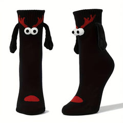 Christmas Hand In Hand Socks - 1 Pair, 4 Pairs, Magnetic, Big Eye Socks