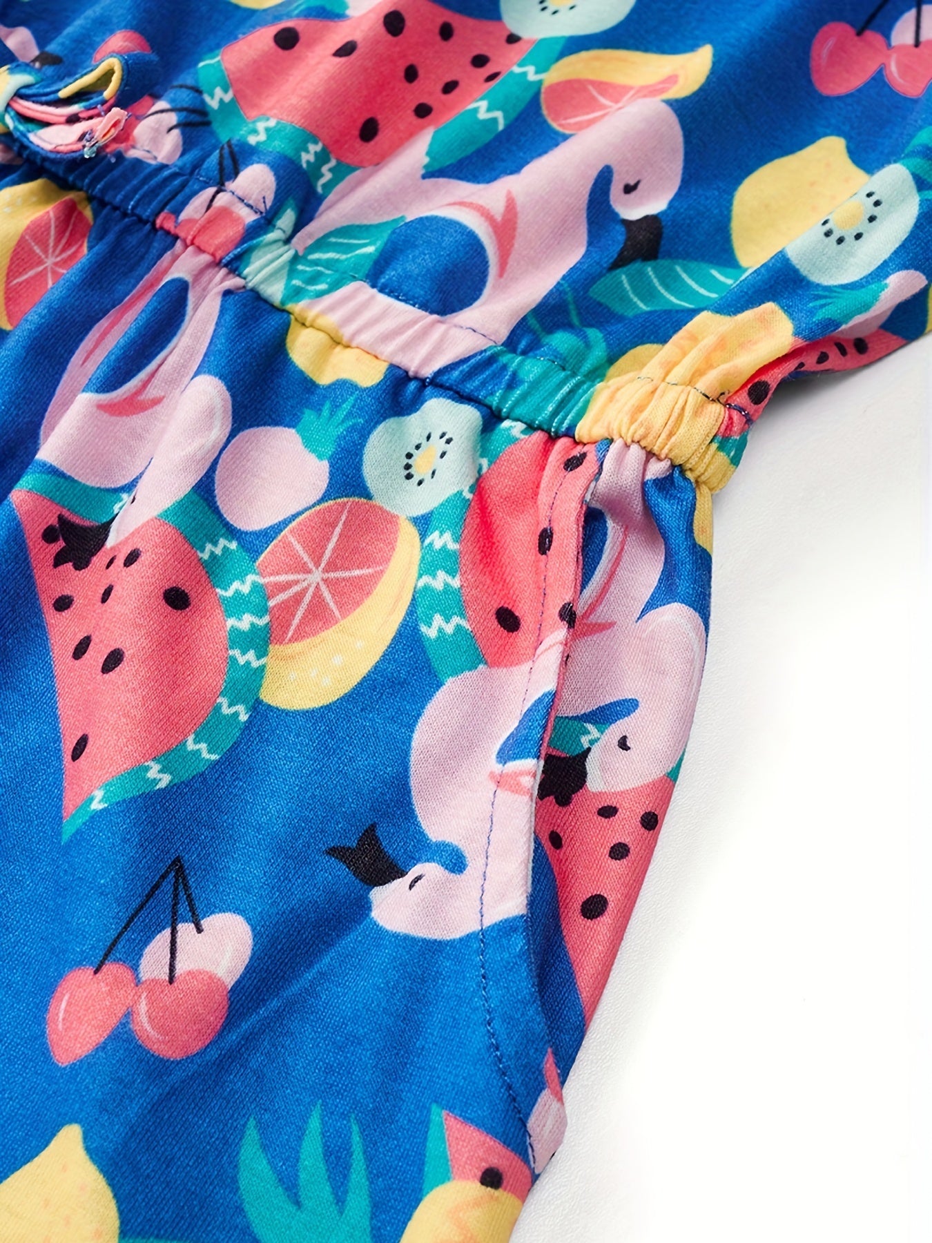 Girls Short Sleeve Fruit Graphic Rompers Jumpsuits Set