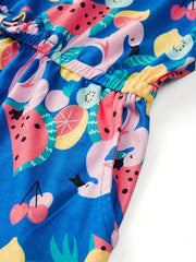 Girls Short Sleeve Fruit Graphic Rompers Jumpsuits Set