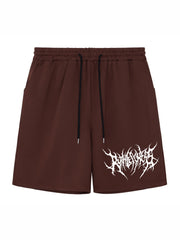Men's Drawstring Casual Shorts with Stylish Print