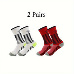 2pairs Outdoor Sports Crew Socks For Men Women