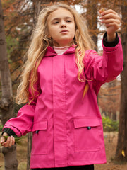 Kids Waterproof Windbreaker Jacket with Hooded Coat