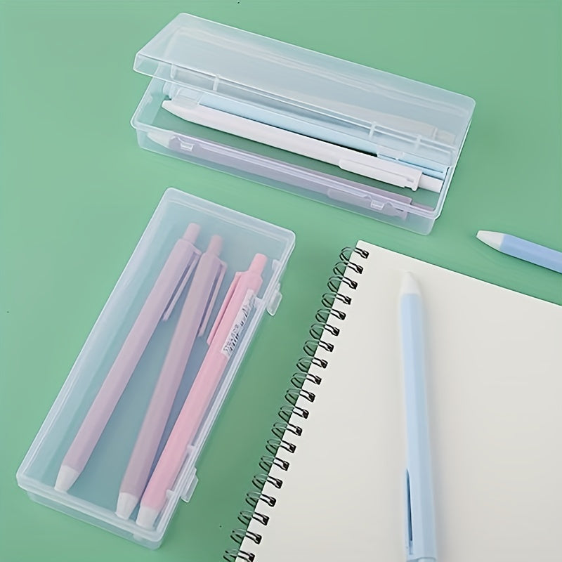 6pcs Plastic Storage Box Hinged Cover Transparent Container Beading Crafts