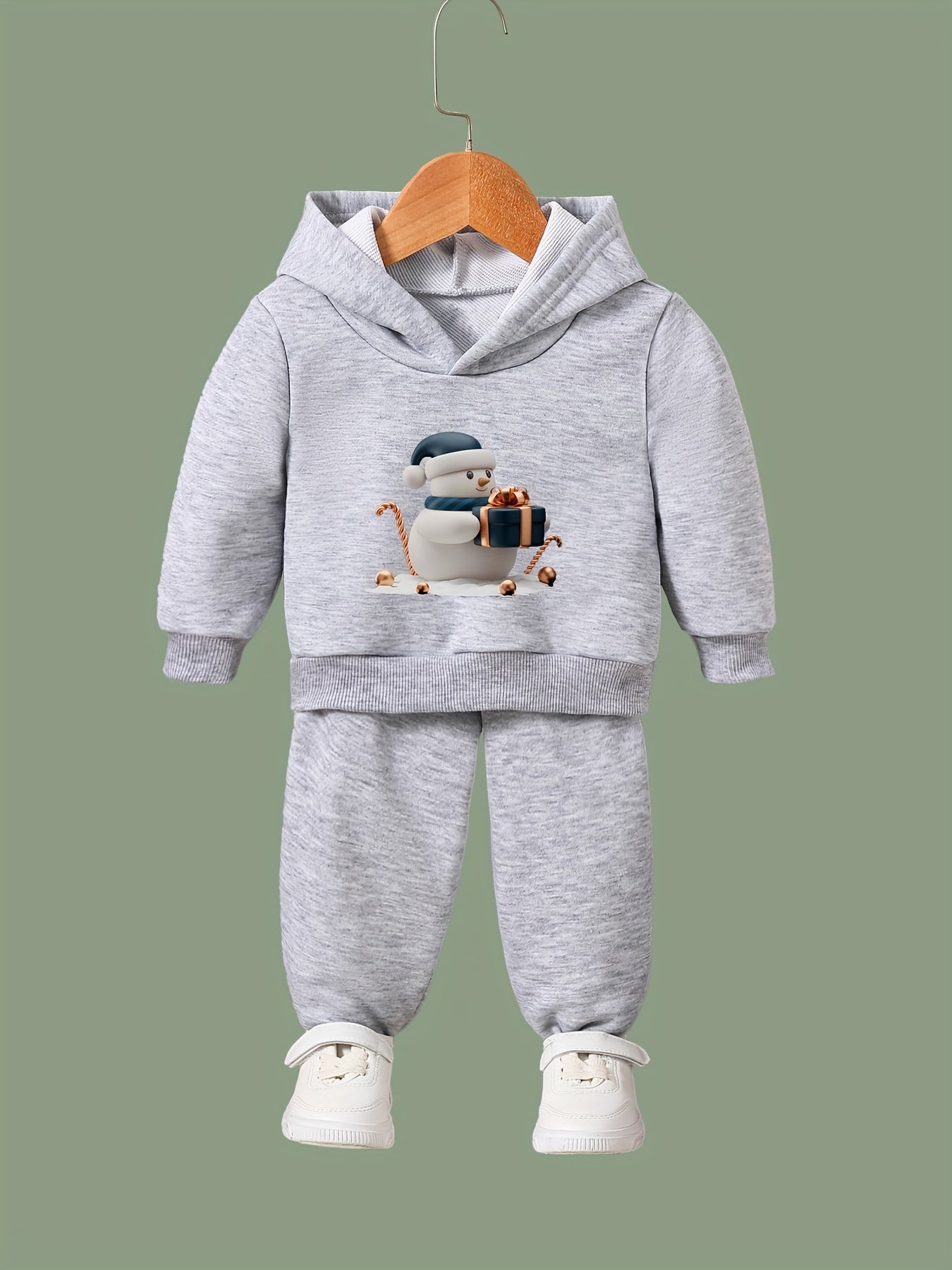 Girls Snowman Hooded Sweatshirt Set