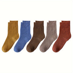 5 Pairs Thick Knit Socks for Women