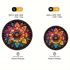 Floral Wooden Puzzle Colorful Pieces Educational Toy