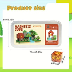 21pcs Build the World Magnetic Blocks Iron Box Travel Edition Rich Colors