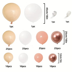144pc Retro Apricot Balloon Set for Home Decoration