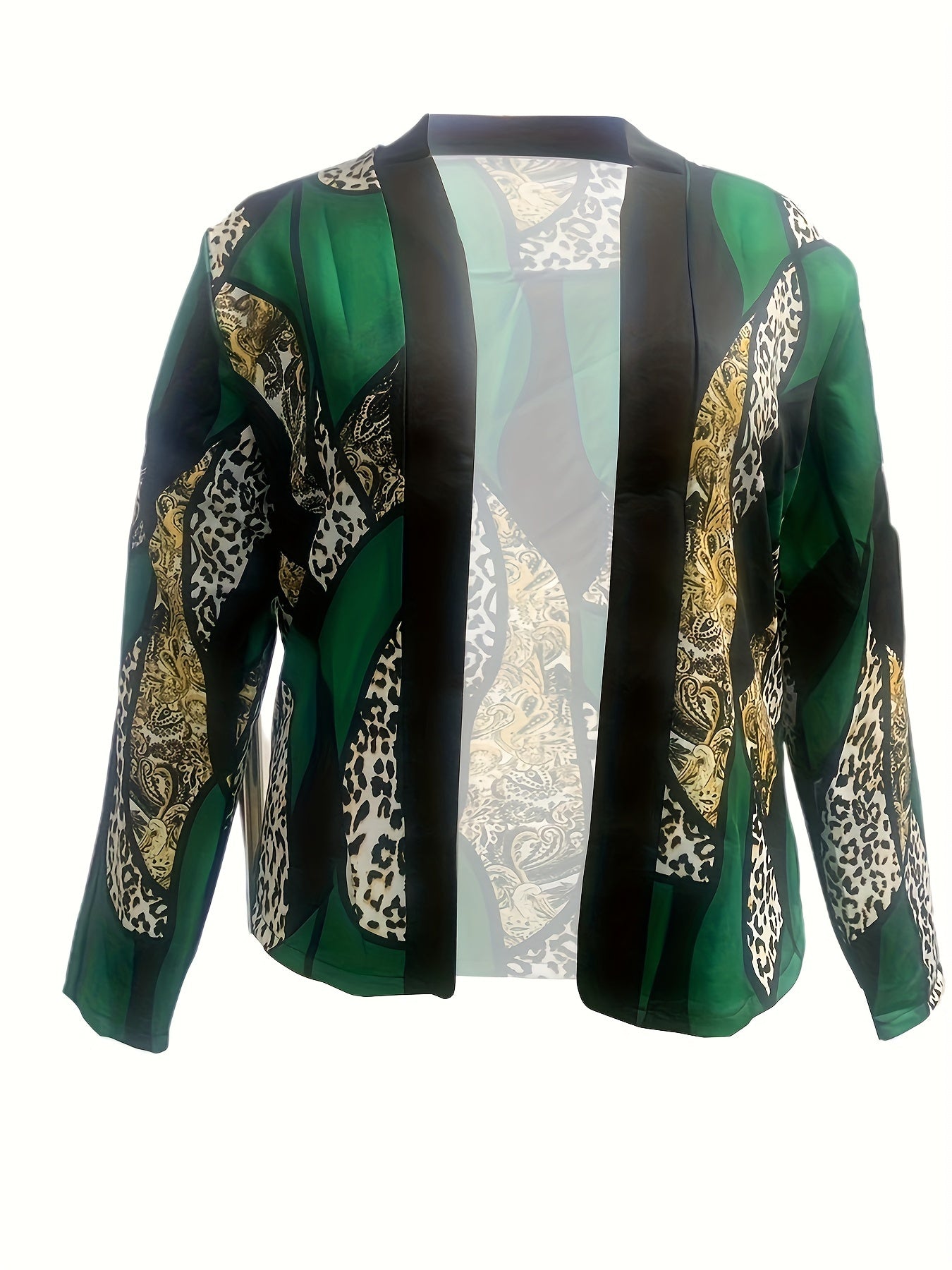 Casual Leopard & Paisley Print Blazer Women's Plus