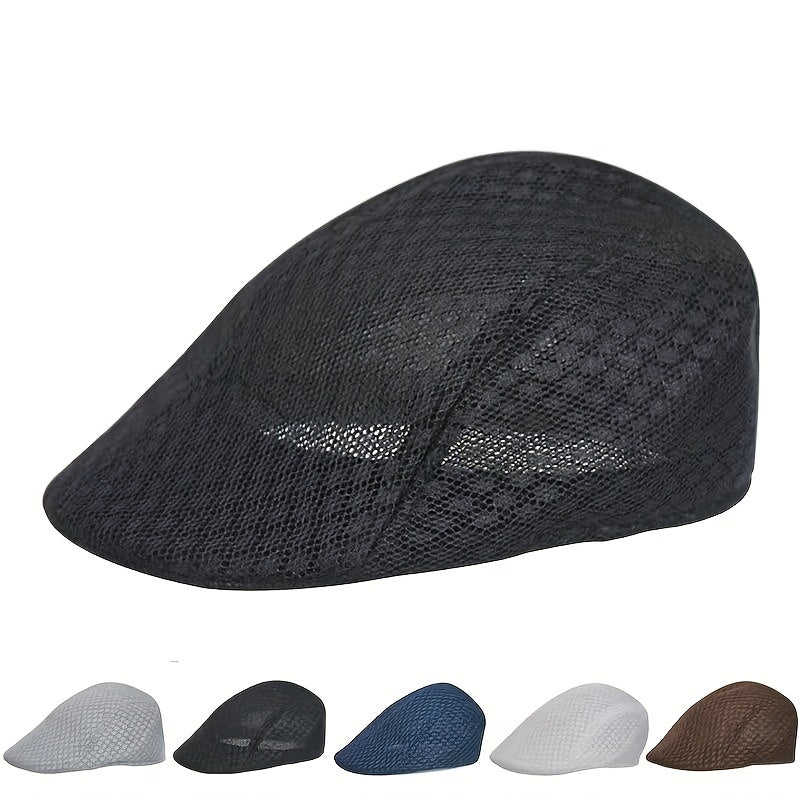 Men's Mesh Beret Hat Summer Breathable Hat