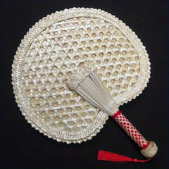 Vintage Woven Fan Handheld Portable Chinese Style Cattail Fan