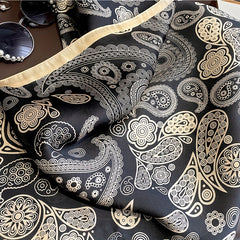 Vintage Paisley Print Satin Shawl Large Square Scarf