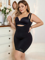 Sexy Corset Women's Plus Lace Trim Seamless Tummy Control Slip