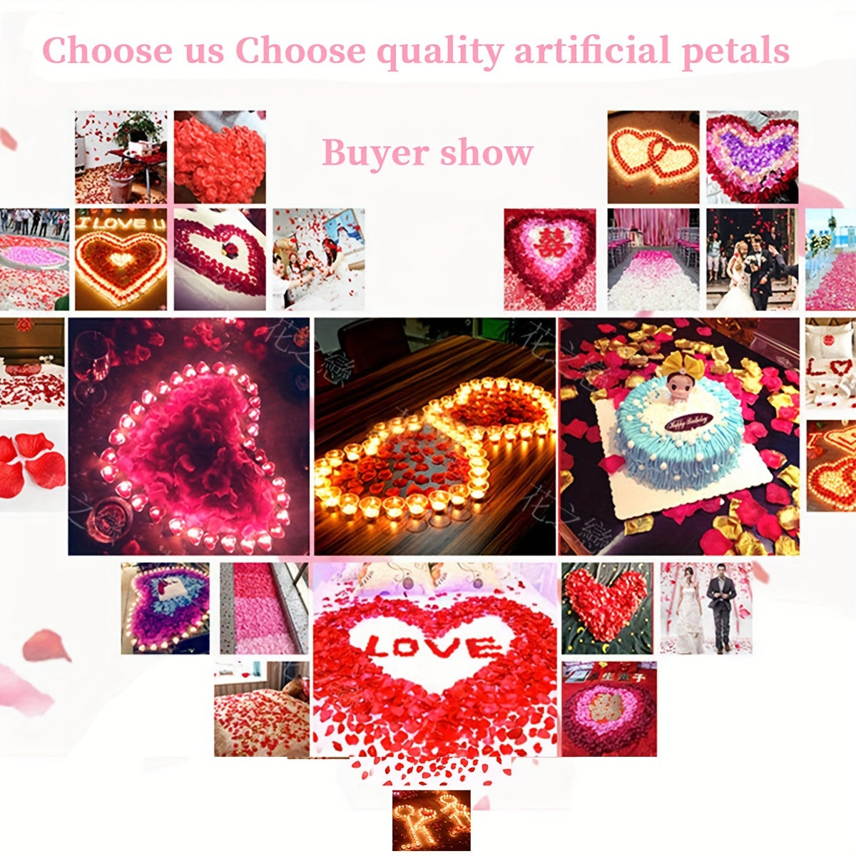 700pcs Wedding Room Decoration Rose Petals Confession Props