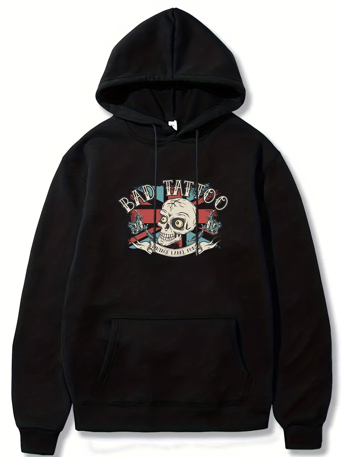 Men's Graphic Print Hoodie with Kangaroo Pocket