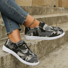 Women's Camo Canvas Shoes Lace Up Low Top Sneakers