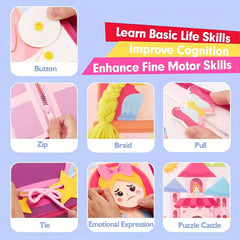 Baby Busy Board Princess Activity Book Dress Up Sensory Toy