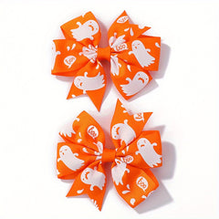2pcs Halloween Bow Hair Clips Multicolor Sets for Baby Girls