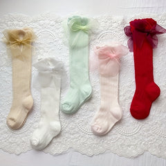 Kids Anti-Mosquito Princess Bow Over-the-Knee Socks