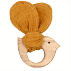 Baby Bird Rattle Crack Nursing Toy Beech Wood Teether