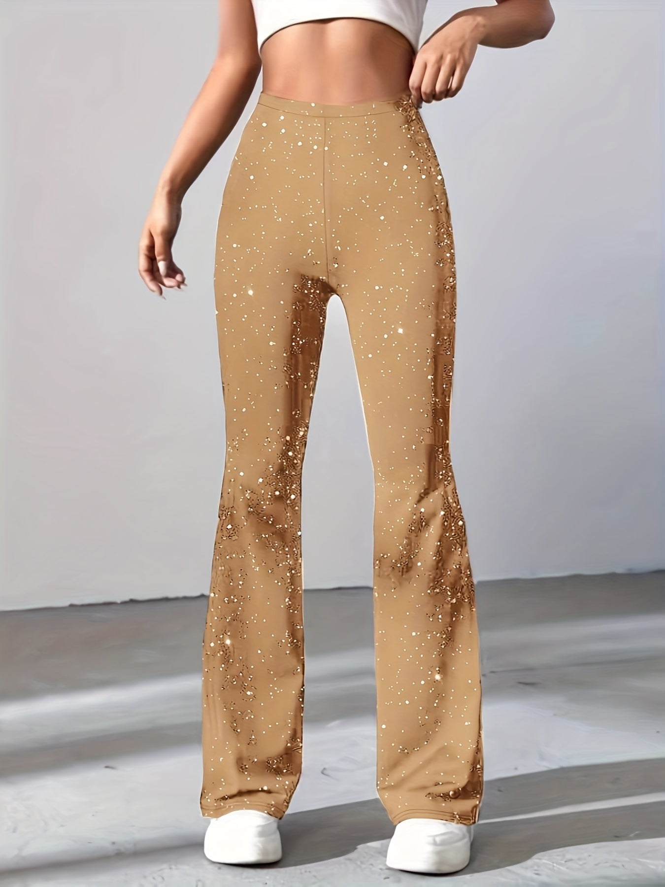 High Waist Flared Leg Pants for Women
