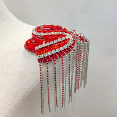 Glittered Fringe Shoulder Titles for Performance Wear