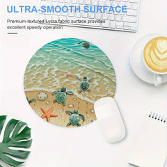 Turtle Starfish Round Mouse Pad Non Slip Rubber Base