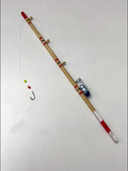 Mini Wooden Fishing Rod for Doll House Simulation
