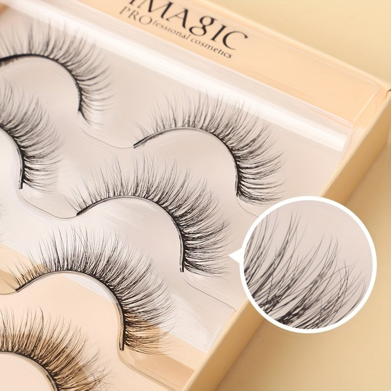 5 Pairs Self Adhesive False Eyelashes Natural Thick Simulation Reuse Eye Lashes