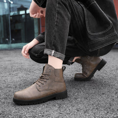 Men's Comfy Riding Boots Non Slip Vintage Shoes for Outdoor Activities