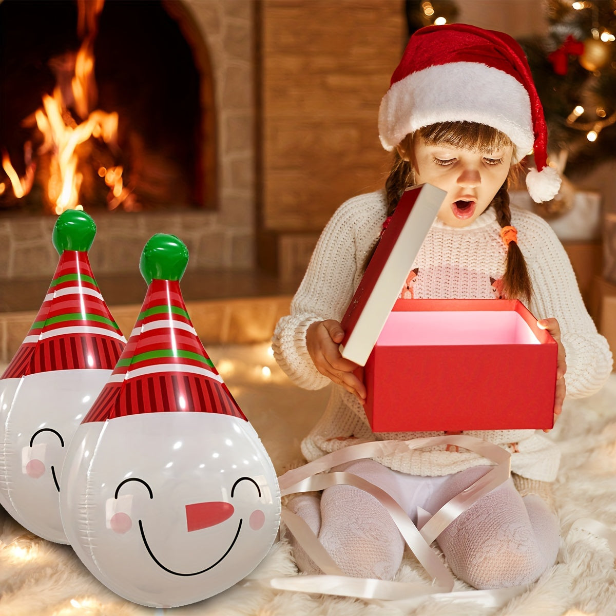 Christmas Snowman 4D Hat Balloon Smile Holiday Party Decoration Supplies