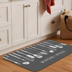 Spatula & Letter Kitchen Rug Waterproof Mat