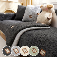 Thickened Plush Sherpa Sofa Slipcover - Furniture Protector Dog Friendly