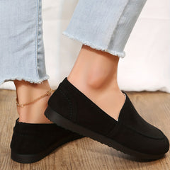 Women's Round Toe Flat Loafers Soft Sole Slip On Walking Shoes