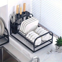 Large Capacity Dish & Cutlery Rack for Organized Kitchen Storage