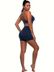 High Waist Biker Shorts with Side Pockets - Gym Compression Shorts