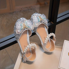 Girls Rhinestone Butterfly Sandals Breathable Lightweight Comfortable Anti Slip