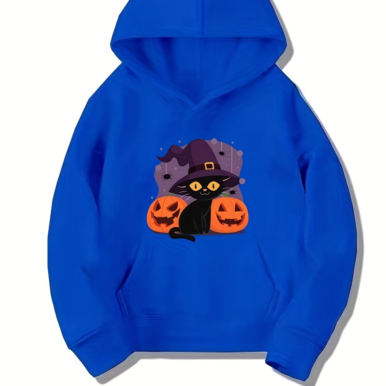 Kitty Witch Pattern Hoodie for Girls Halloween Party